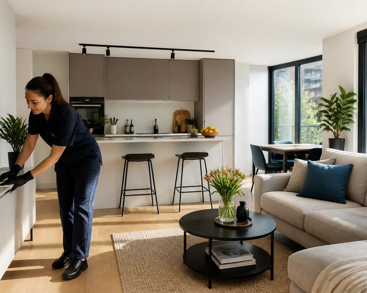 Lichte woning als voorbeeld van particuliere schoonmaak