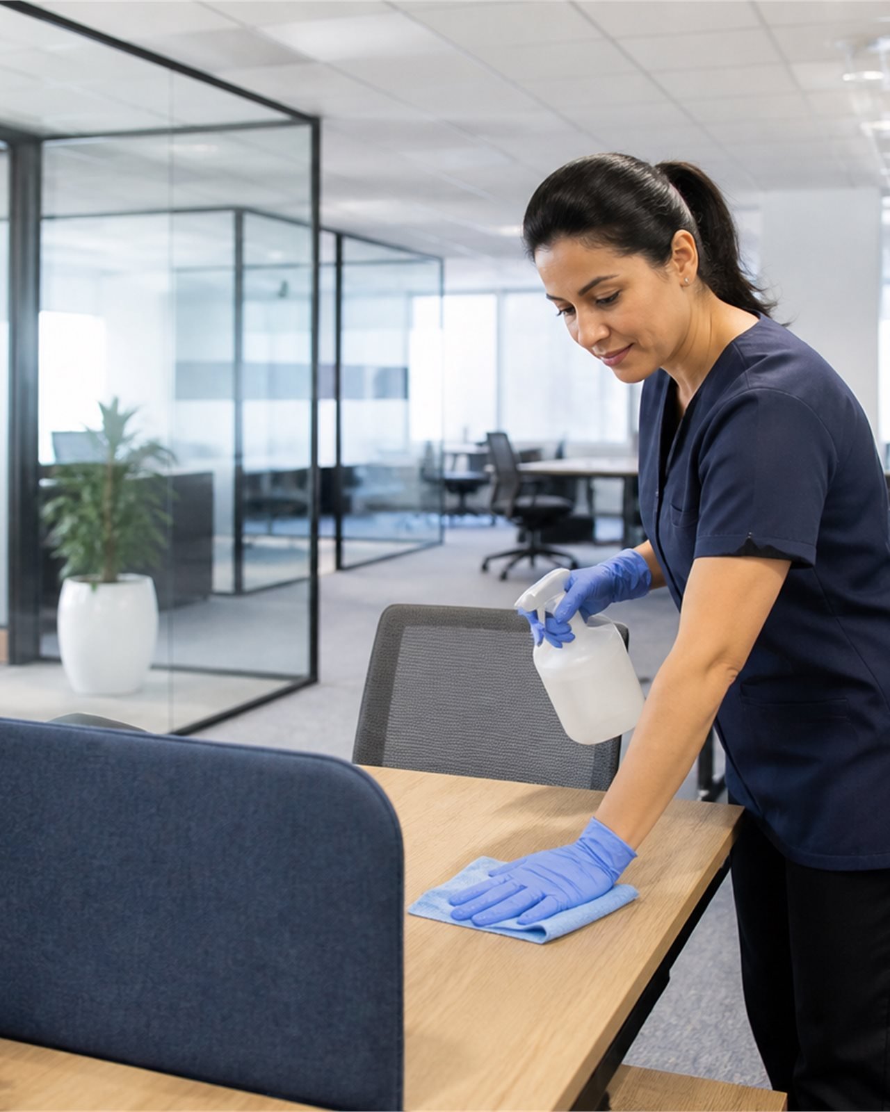 Moderne kantoorruimte voor professionele kantoorschoonmaak