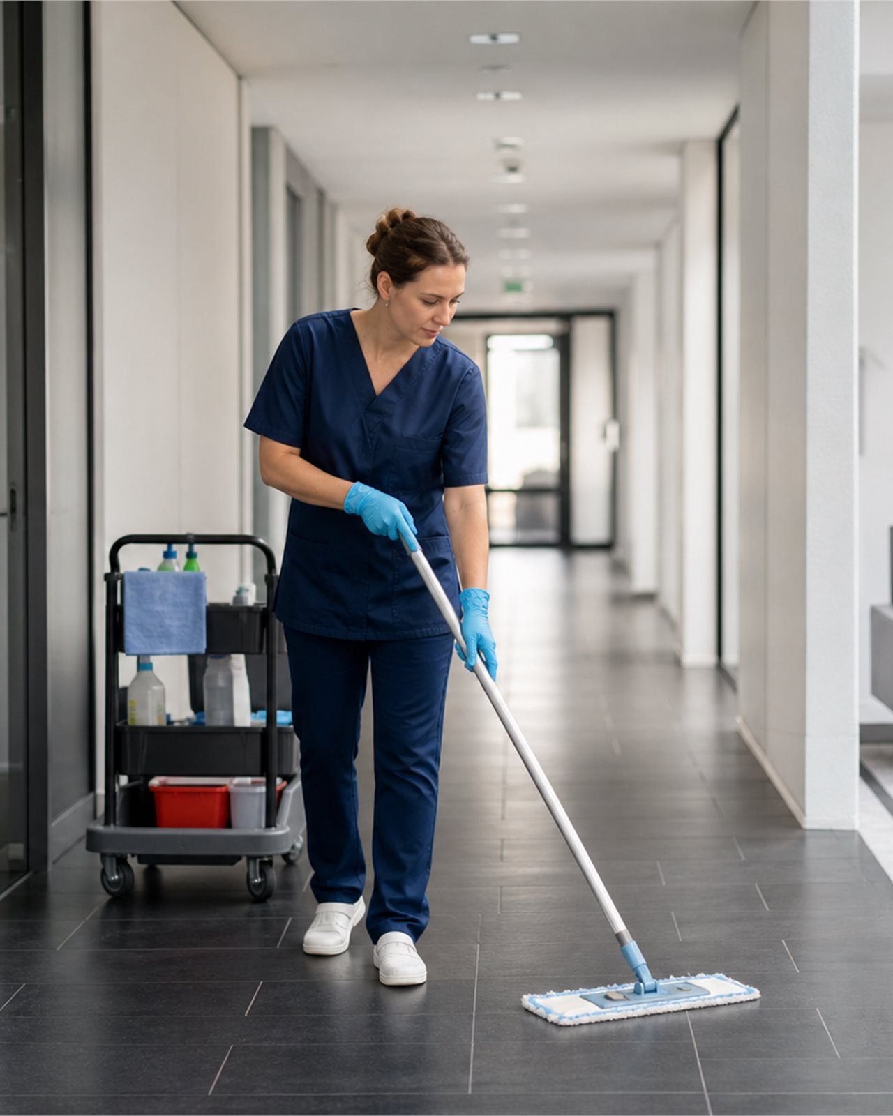 Regelmatige schoonmaak in een moderne bedrijfsruimte